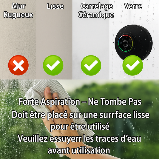 Enceinte Bluetooth Étanche IPX4 avec LED et Ventouse – Portable et Sans Fil